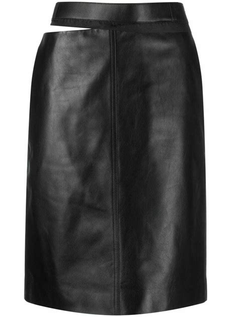 fendi leather midi skirt|fendi short skirt.